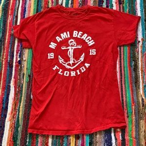 Red Miami beach shirt